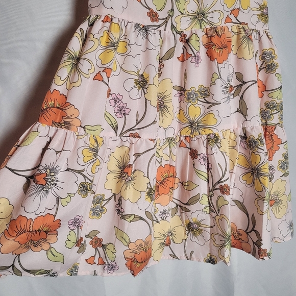 Band of Gypsies Lottie&Holly Blush Pink Floral Mini Dress Women's Size M - Picture 4 of 11